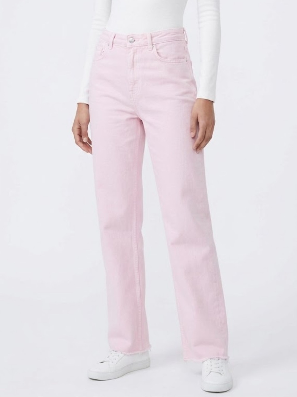 Zara Raw Hem Straight Leg Jeans